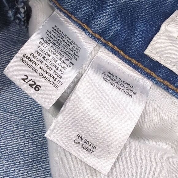 Lucky Brand Jeans womens 2 Blue Relaxed Tapered Light Wash Embroidered Trim - Picture 11 of 15